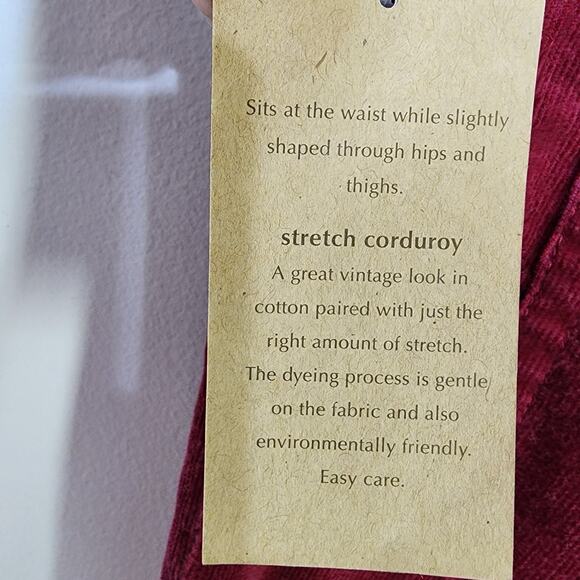 Coldwater Creek Corduroy Jean Boot Cut Women's Size P16 Petite Red Natural NWT - Picture 8 of 10